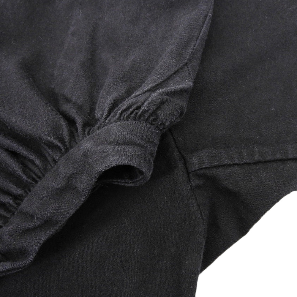 长袖褶皱连衣裙 女士棉麻黑色 M 98159 连衣裙 M 女士