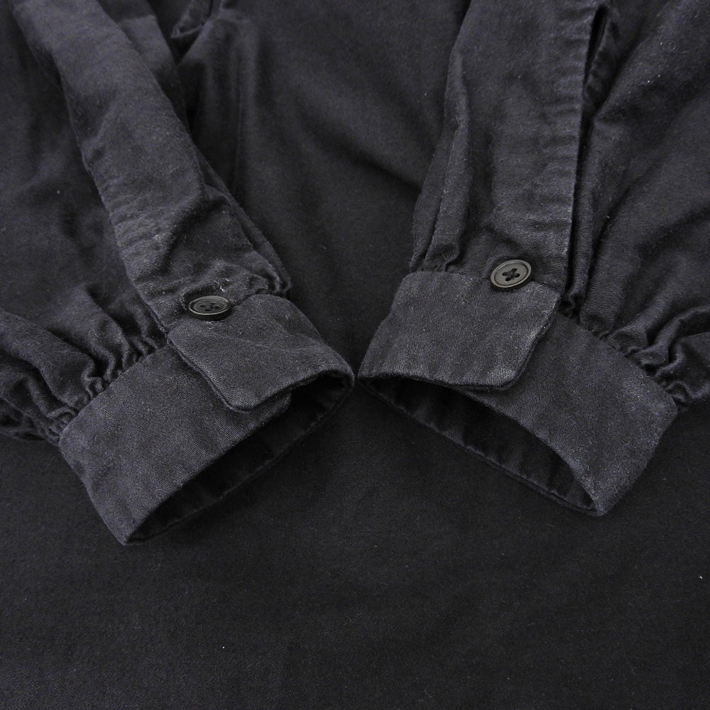 长袖褶皱连衣裙 女士棉麻黑色 M 98159 连衣裙 M 女士