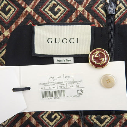 GUCCI 古驰 未使用 G提花短款连体衣 女士 棕色×黑色 38 627462 20年 背带裤 连体衣