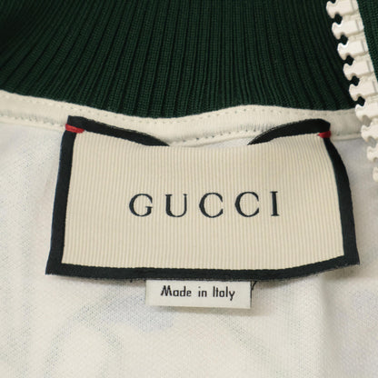 GUCCI 479538 17AW White Floral Print Frill Sleeve Jersey Dress