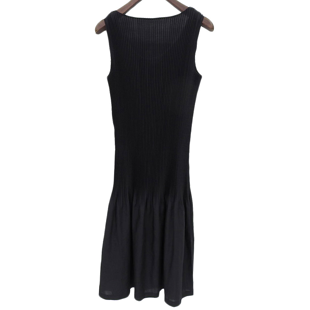 ISSEY MIYAKE 三宅一生 涤纶 褶皱拼接 无袖连衣裙 女士 黑色 M IM02FH919 连衣裙