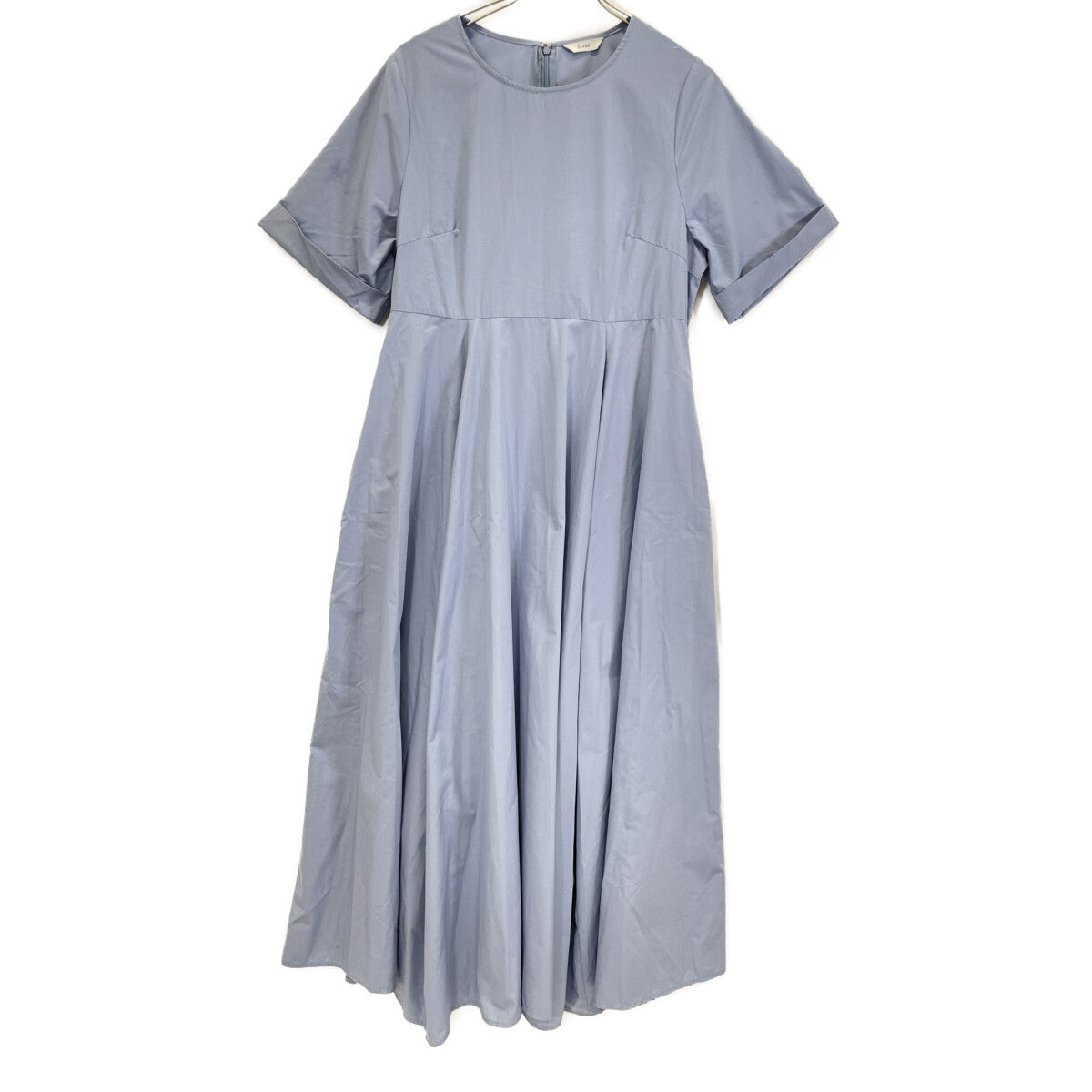 CLANE 12112-5062 Cotton Short Sleeve Wide Belt Maxi Dress 1 Ladies