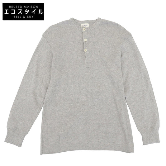 Excellent condition Hole Super Gauze Henley Neck Knit Top Men's Gray 3 80980053 Tops 3 Men's