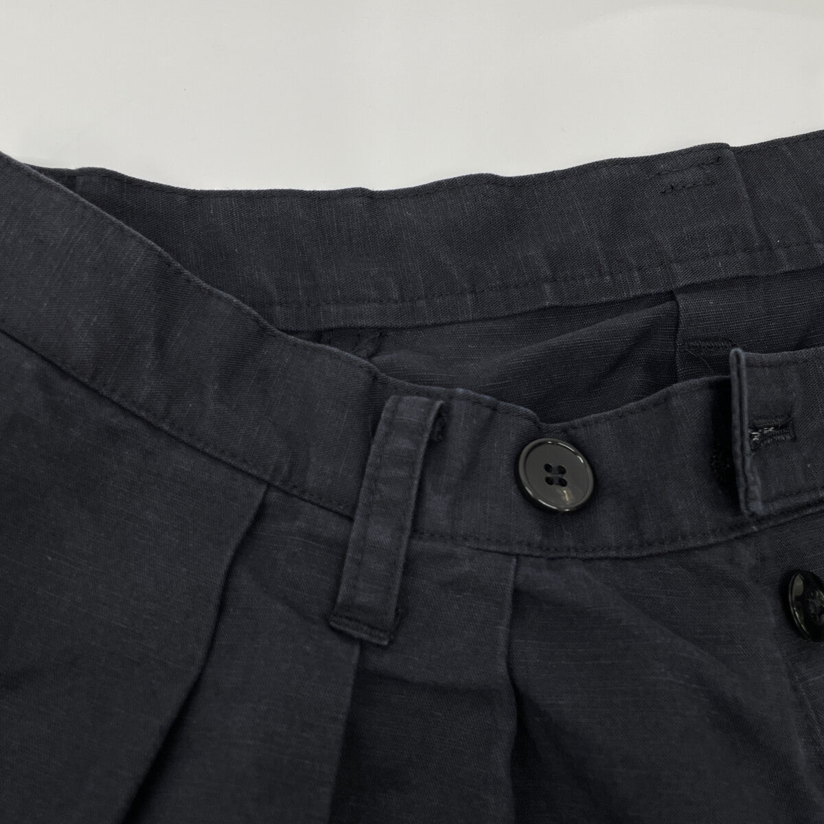VERYTAGE Black x White Linen Blend ZWIDER Embroidery Bottoms 2 Men's
