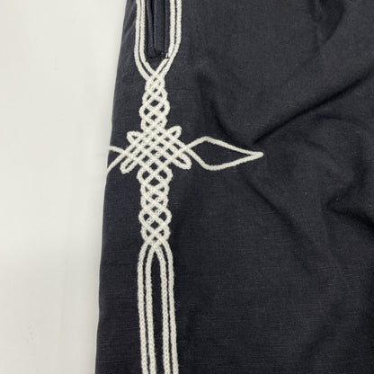 VERYTAGE Black x White Linen Blend ZWIDER Embroidery Bottoms 2 Men's