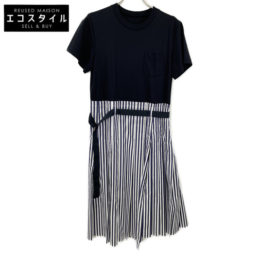 sacai サカイ 24-07401 24年 ネイビー THOMAS MASON シャツOP ワンピース