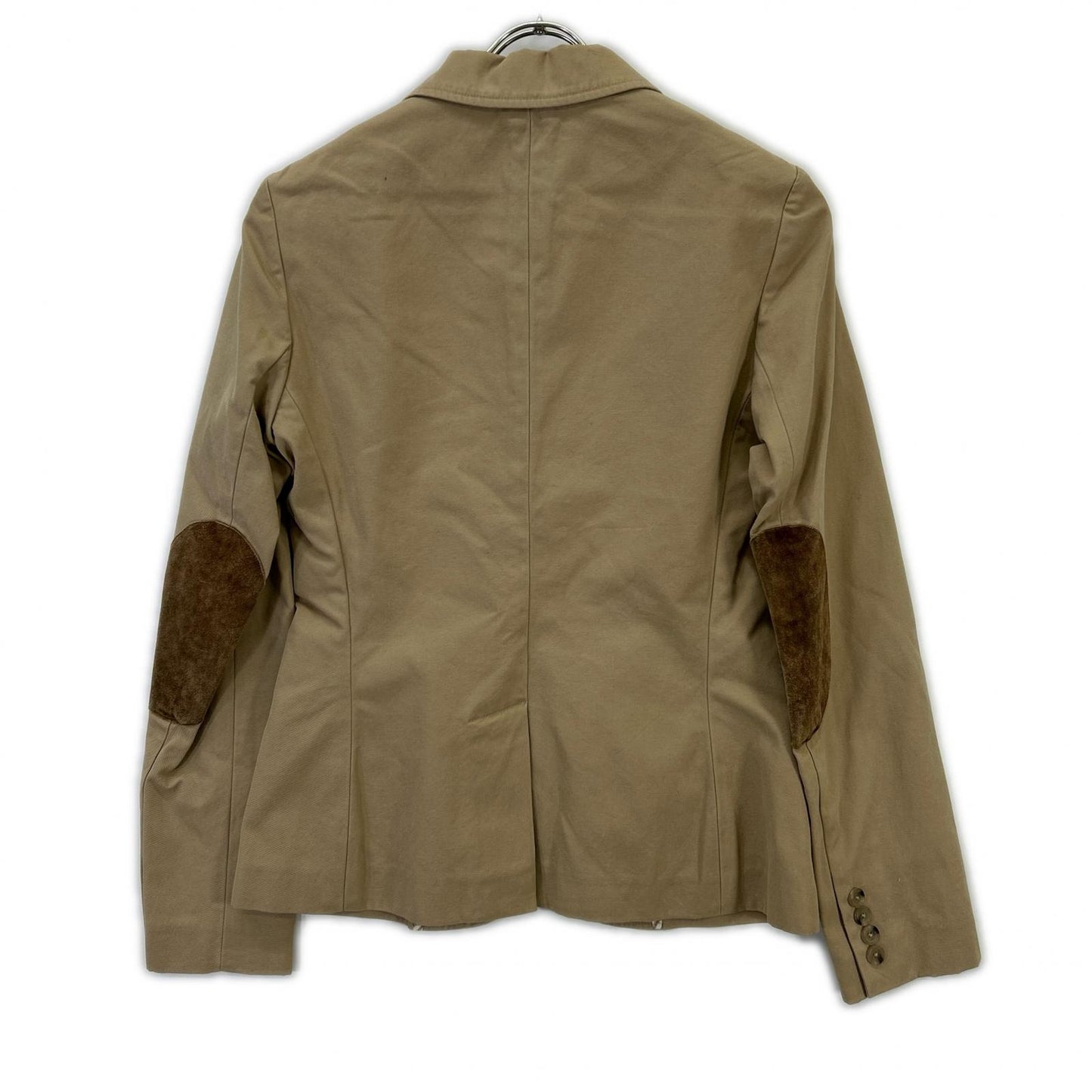 Ralph Lauren Beige Herringbone Suede Arm Patch Jacket 9