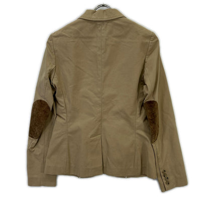 Ralph Lauren Beige Herringbone Suede Arm Patch Jacket 9
