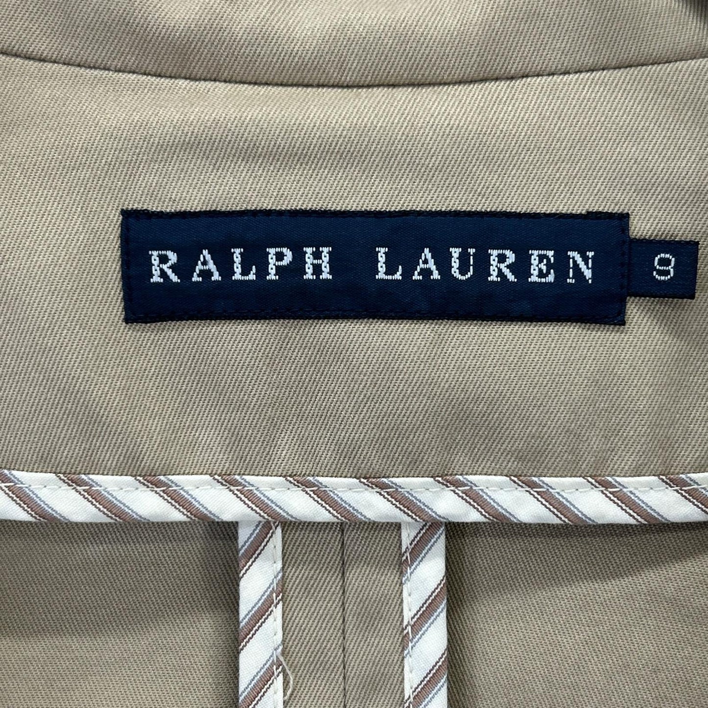 Ralph Lauren Beige Herringbone Suede Arm Patch Jacket 9