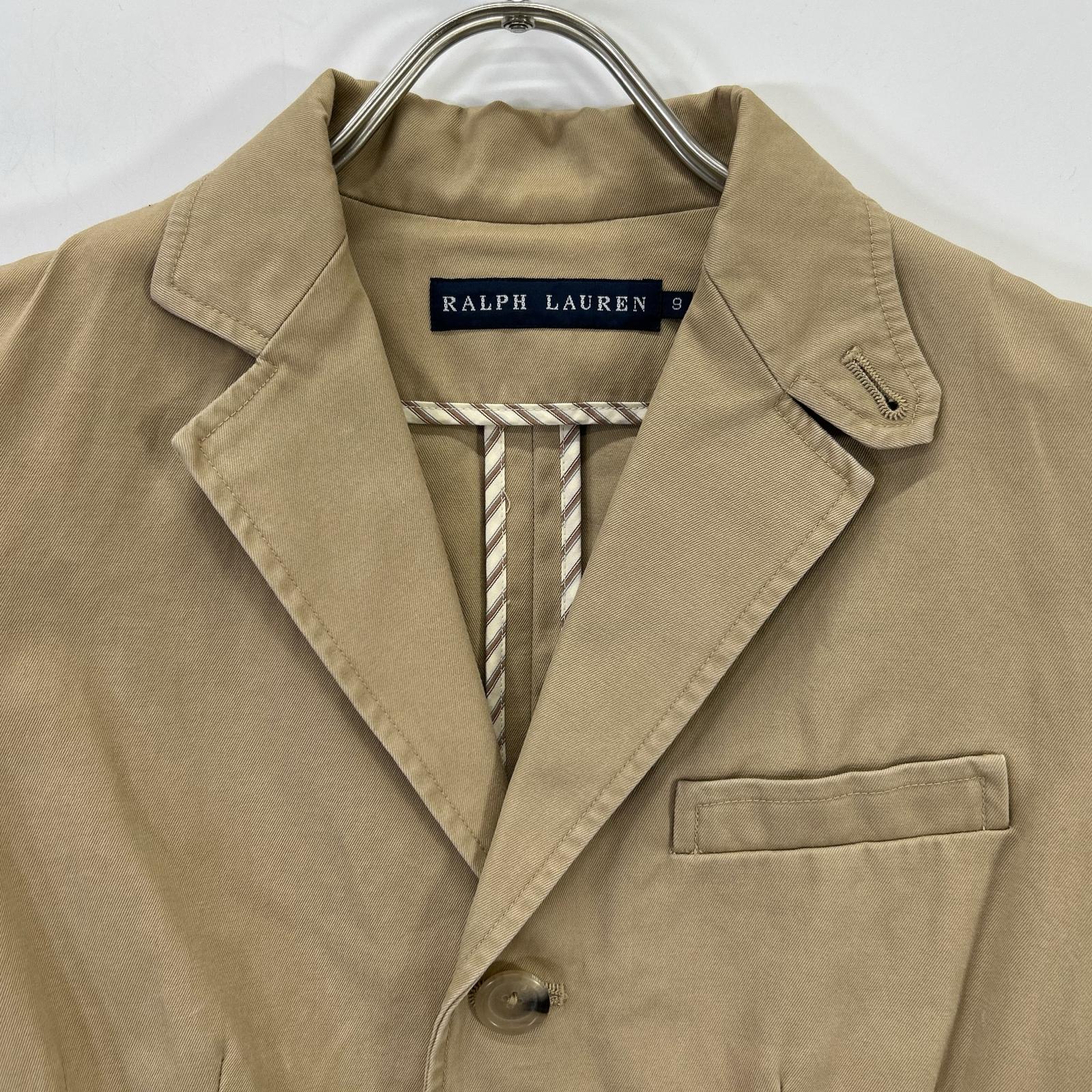 Ralph Lauren Beige Herringbone Suede Arm Patch Jacket 9