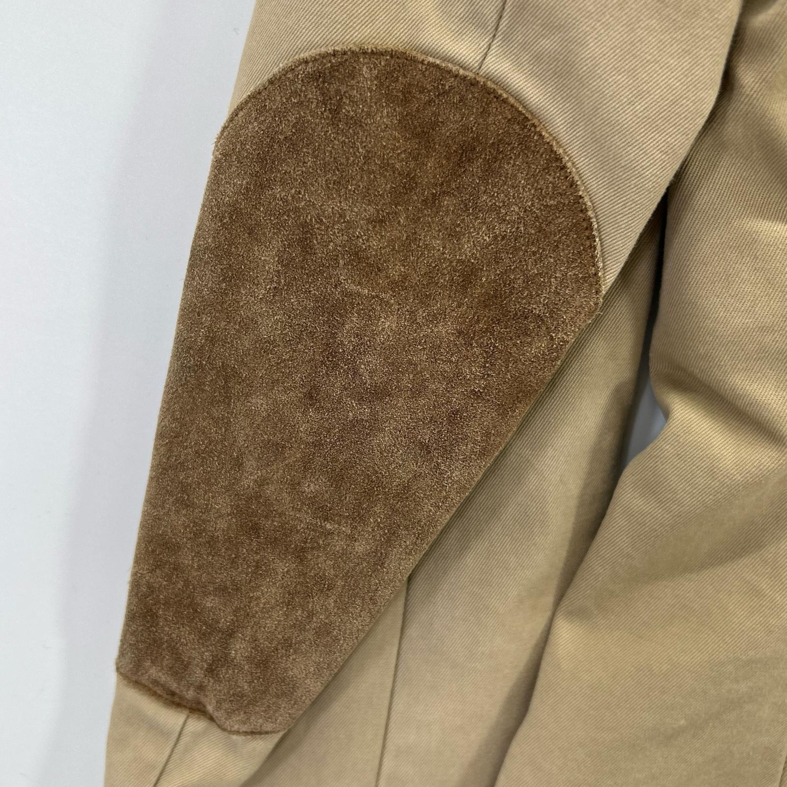 Ralph Lauren Beige Herringbone Suede Arm Patch Jacket 9