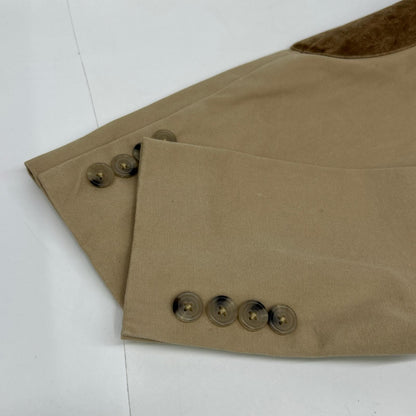 Ralph Lauren Beige Herringbone Suede Arm Patch Jacket 9