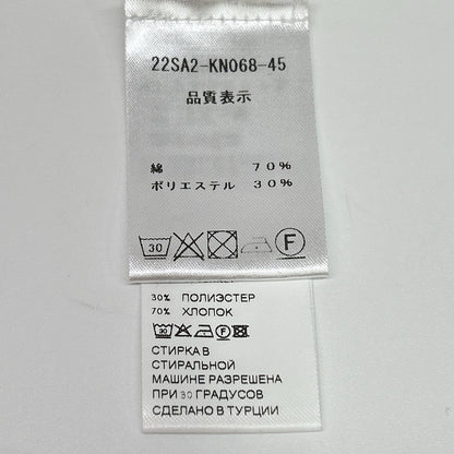 PATOU パトゥ 22SA2-KN068-45 ホワイト コットン×ポリエステル ロゴデザイン ショートスリーブニット トップス
