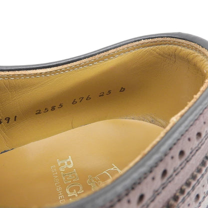 REGAL リーガル グレインレザー ロングウィングチップ ダービーシューズ メンズ ブラウン系 25cm 2585 シューズ 25