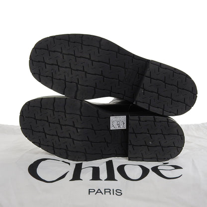 CHLOE Chloe Excellent condition Coddington Leather Flat Long Boots Shoes Women's Black x Gold 37 042432E Shoes