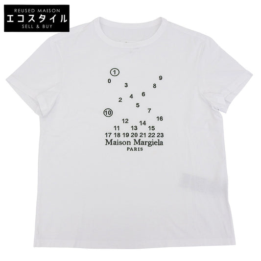 Maison Margiela メゾンマルジェラ 美品 ホワイト コットン カレンダーグラフィック ロゴTシャツ トップス レディース XS S50GC0684 23SS トップス