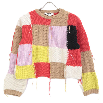 MSGM MSGM 3141MDM144 多色 羊毛×尼龙 拼色针织套头衫 上衣 XS 女式