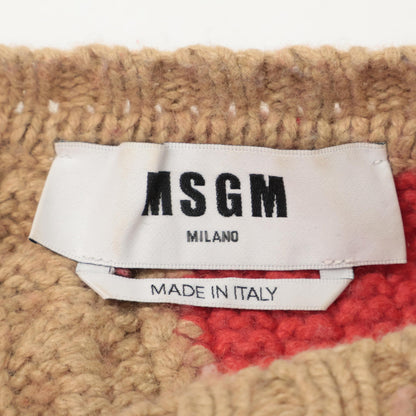 MSGM エムエスジーエム 3141MDM144 マルチカラー ウール×ナイロン パッチワークニットプルオーバー トップス