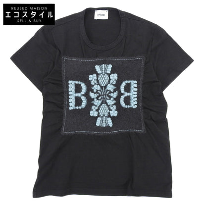 BALLY 巴利 美品 棉×羊绒 B字徽标 圆领短袖T恤 女士 黑色 XS 上衣