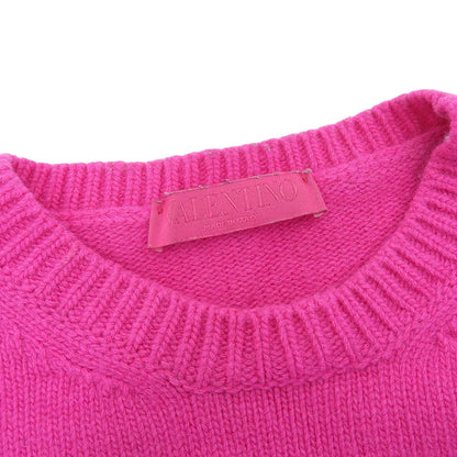 VALENTINO Virgin Wool Side Ribbon Knit Pullover Top Women's Pink XXS 1B0KC40R7KH 22AW