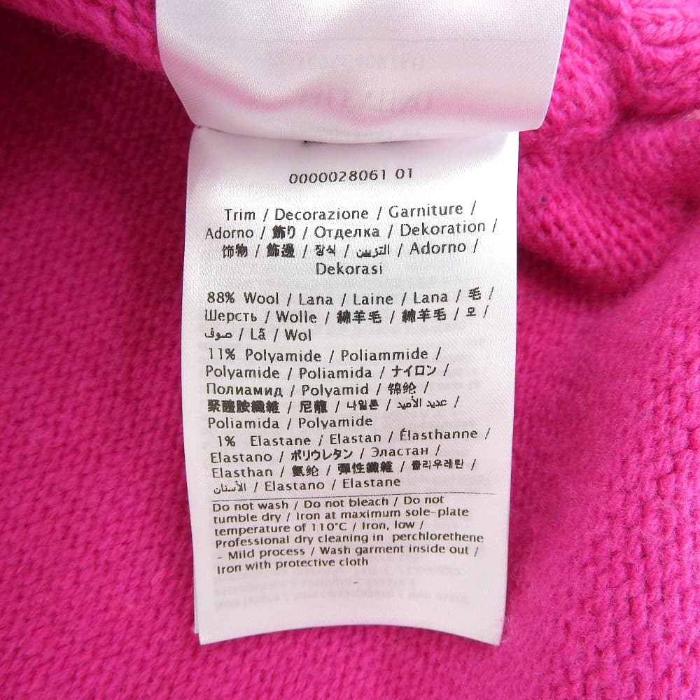 VALENTINO Virgin Wool Side Ribbon Knit Pullover Top Women's Pink XXS 1B0KC40R7KH 22AW