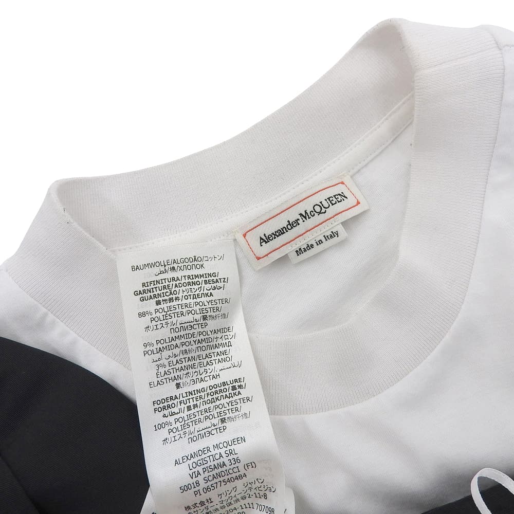 Alexander McQueen Asymmetrical Layered Cutsew Blouse Black x White 40 707098 Tops