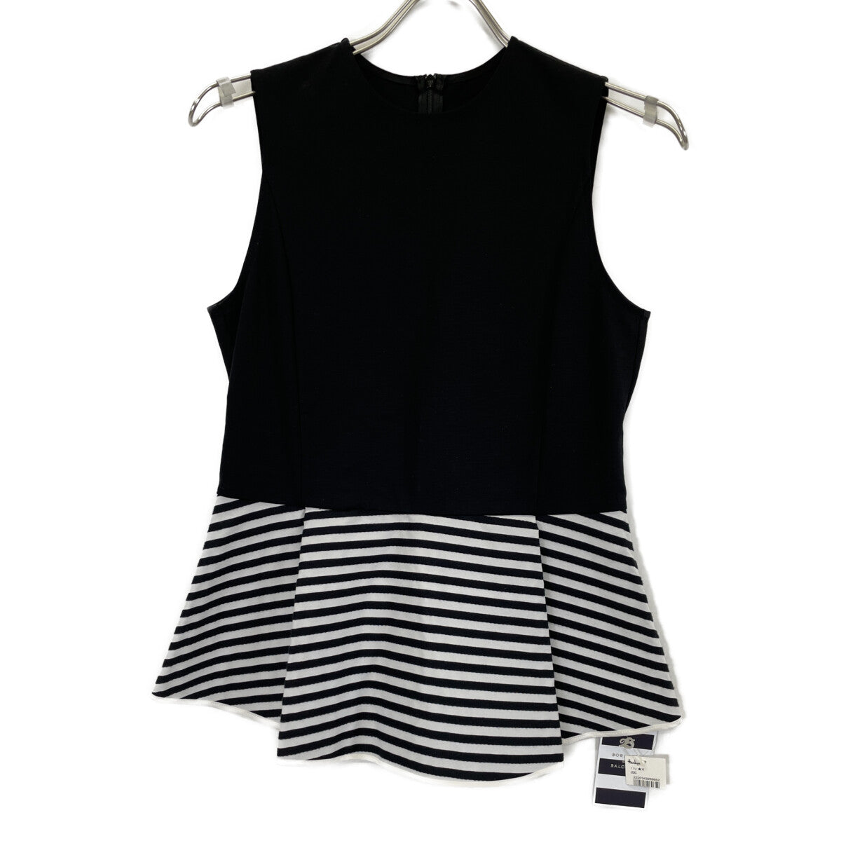 BORDERS at BALCONY BD2211-2D-15 Black Border Peplum Cut-and-Sew Top