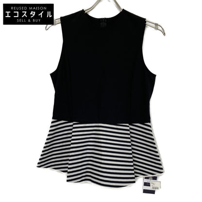 BORDERS at BALCONY BD2211-2D-15 Black Border Peplum Cut-and-Sew Top