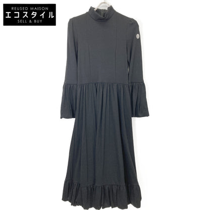 BORDERS at BALCONY ボーダーズアットバルコニー BD2121-2K-20 ブラック パッチ付きフレアスリーブマキシワンピース ワンピース