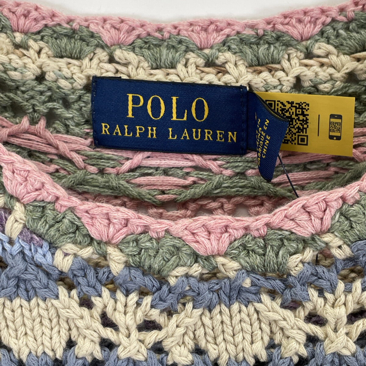 POLO RALPH LAUREN Polo 拉夫劳伦 多色条纹镂空套头针织衫 上衣