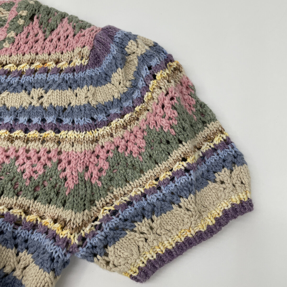 POLO RALPH LAUREN Multicolor Striped Pointelle Pullover Knit Top