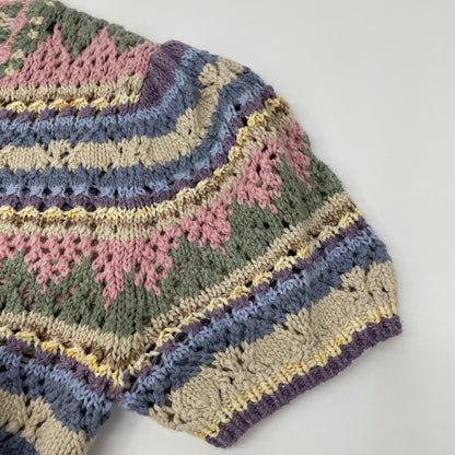 POLO RALPH LAUREN Multicolor Striped Pointelle Pullover Knit Top