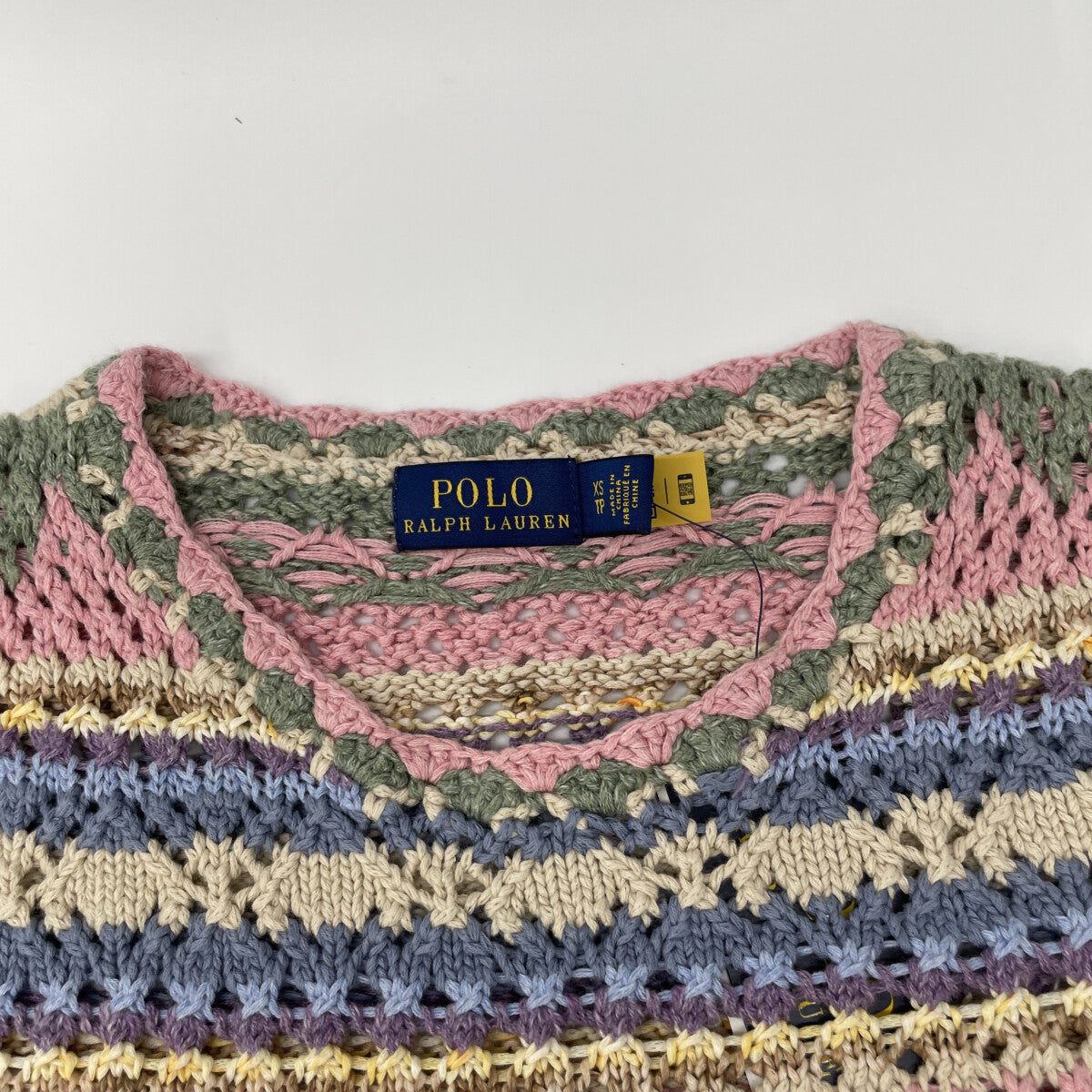 POLO RALPH LAUREN Polo 拉夫劳伦 多色条纹镂空套头针织衫 上衣