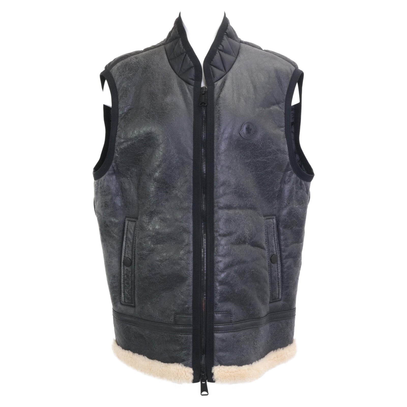 BRICE GILET Sheepskin Shearling Down Vest Jacket 5 Men's
