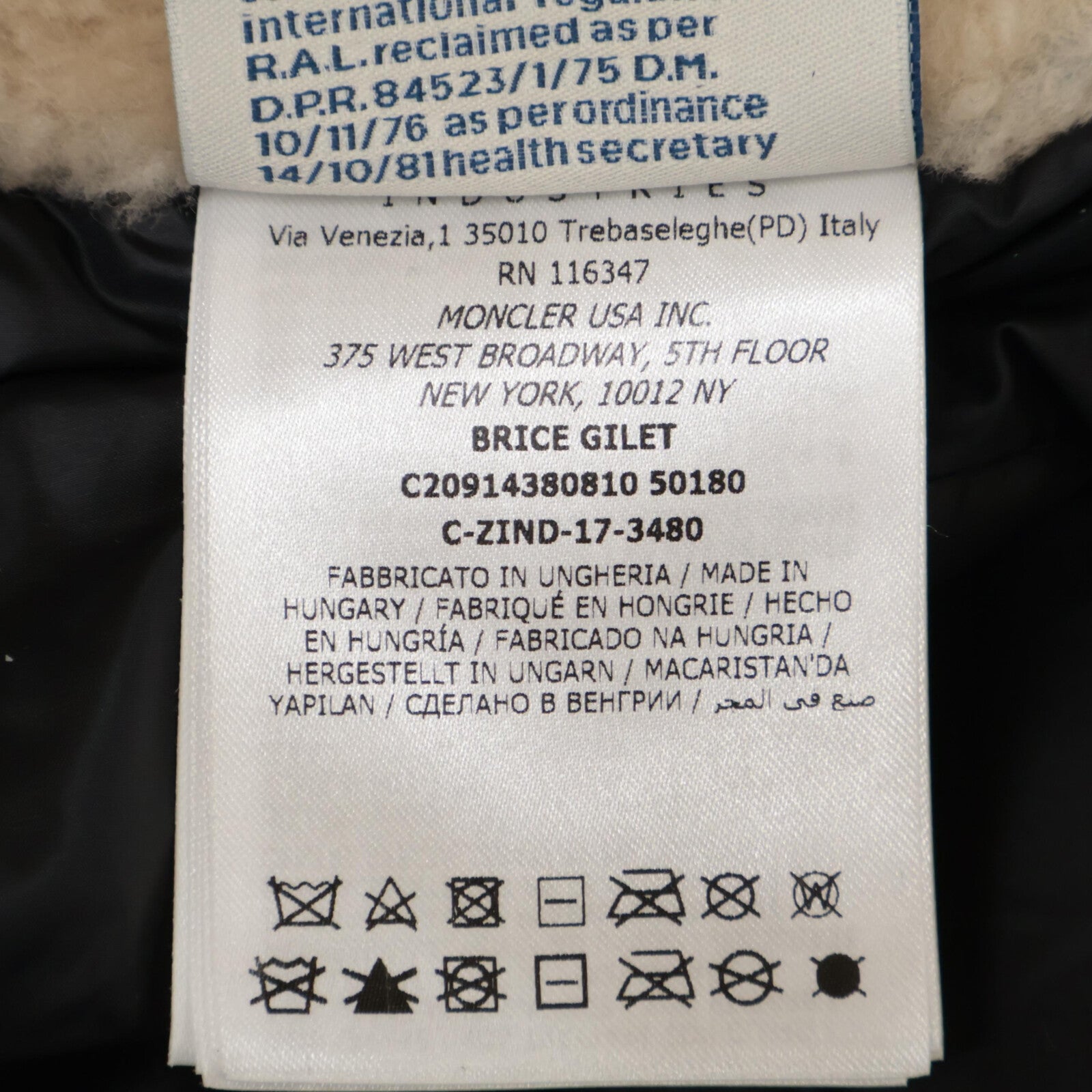 BRICE GILET Sheepskin Shearling Down Vest Jacket 5 Men's