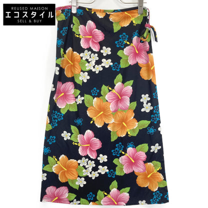 DOLCE&GABBANA ドルチェアンドガッバーナ G551/1330 ブラック×マルチカラー 花柄 パレオ スカート