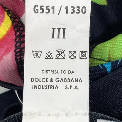 DOLCE&GABBANA Dolce & Gabbana G551/1330 Black x Multicolor Floral Pareo Skirt