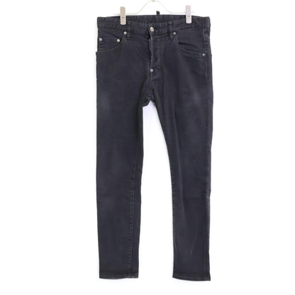 DSQUARED2 ディースクエアード S74LB0928 SKATER JEAN/溜冰裤 黑色 纽扣门襟 锥形牛仔裤 下装 46 男士