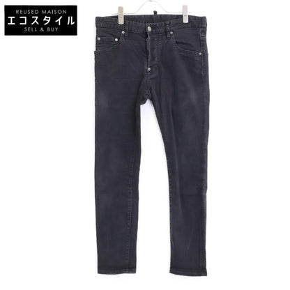 DSQUARED2 ディースクエアード S74LB0928 SKATER JEAN/溜冰裤 黑色 纽扣门襟 锥形牛仔裤 下装 46 男士