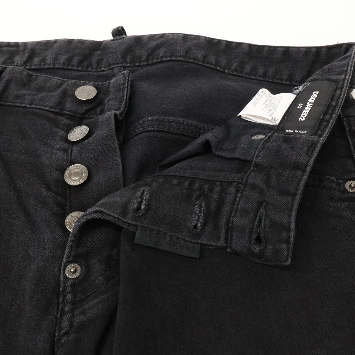 DSQUARED2 ディースクエアード S74LB0928 SKATER JEAN/溜冰裤 黑色 纽扣门襟 锥形牛仔裤 下装 46 男士