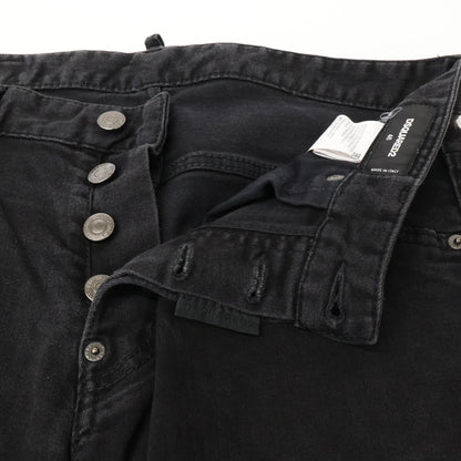 DSQUARED2 ディースクエアード S74LB0928 SKATER JEAN/溜冰裤 黑色 纽扣门襟 锥形牛仔裤 下装 46 男士