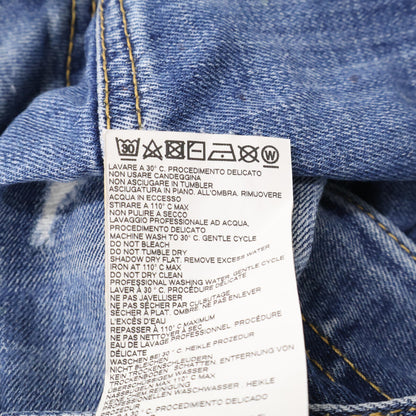 DSQUARED2 ディースクエアード S74LB0873 MEDIUM WASH 4 TIDY BIKER JEANS ﾌﾞﾙｰ ﾀﾞﾒｰｼﾞ加工 ﾎﾞﾀﾝﾌﾗｲﾃﾞﾆﾑﾊﾟﾝﾂ ボトムス 46 メンズ
