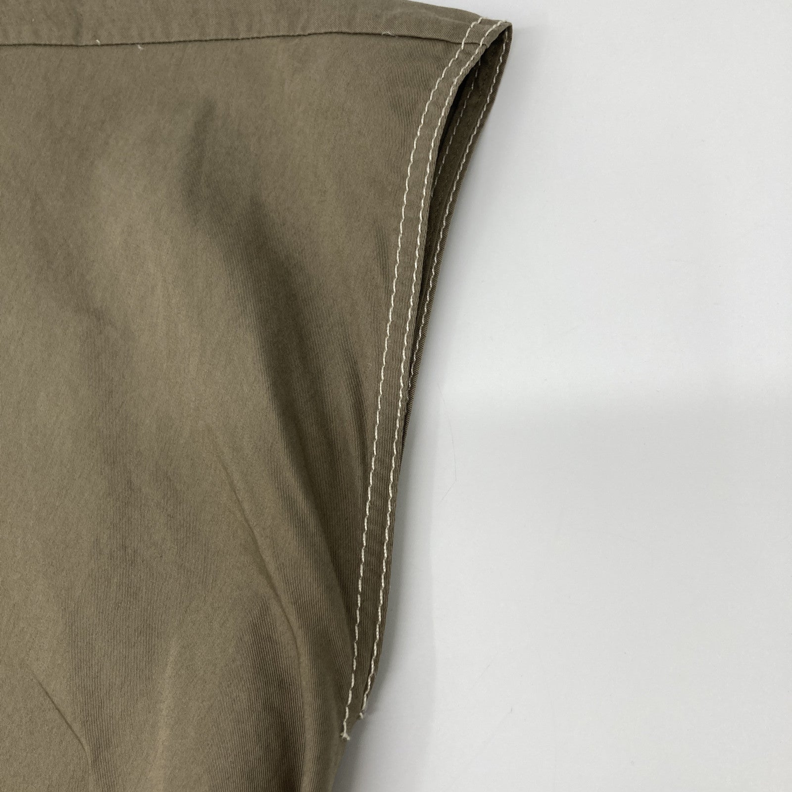Tory Burch Khaki Sleeveless Belted Wrap Gathered Dress