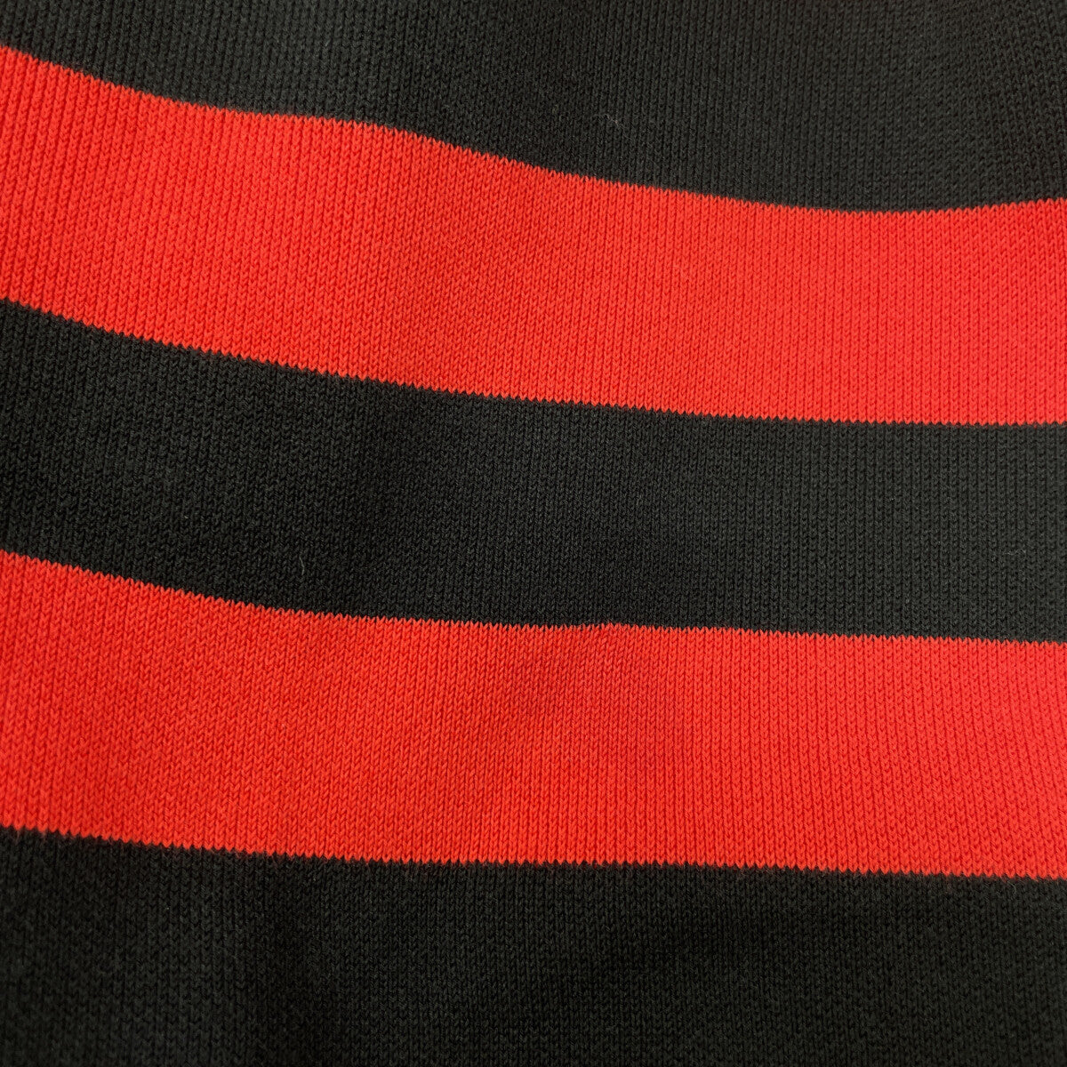 470GA170-1680 Red x Black Cotton FRILL BORDER PULL OVER Top M Ladies