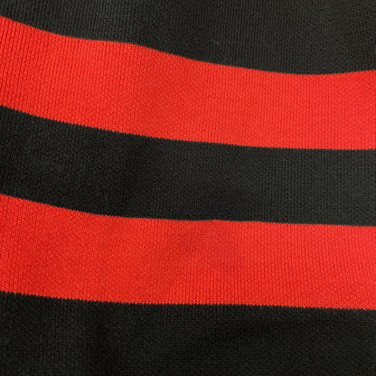 470GA170-1680 Red x Black Cotton FRILL BORDER PULL OVER Top M Ladies
