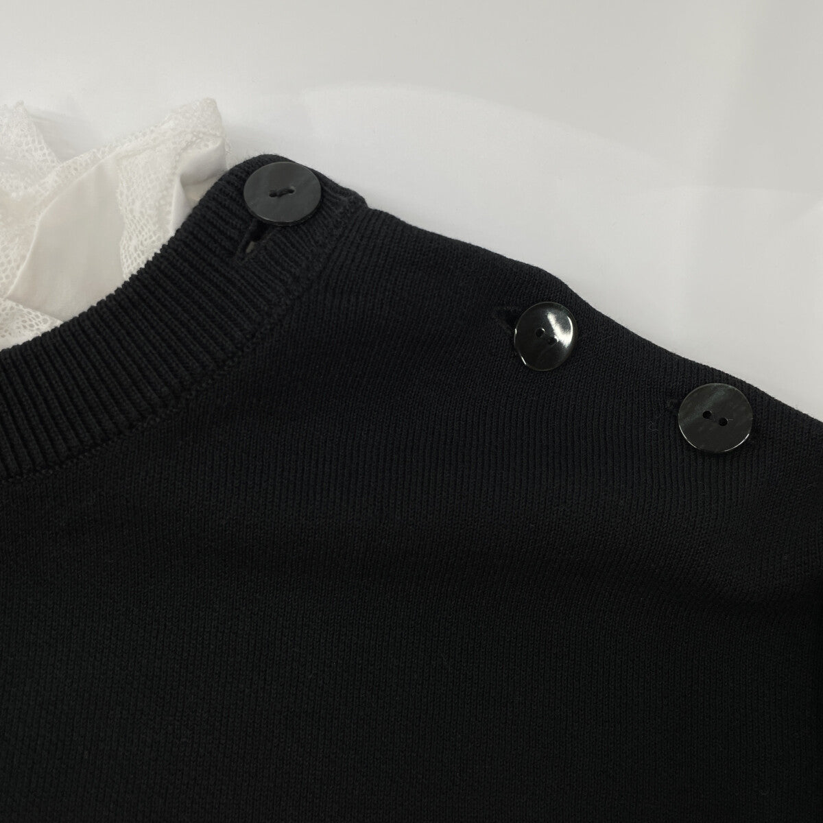 nagonstans ナゴンスタンス 470GA170-1680 レッド×ブラック コットン FRILL BORDER PULL OVER トップス