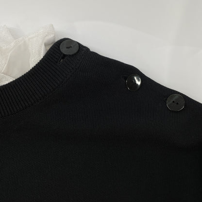 nagonstans ナゴンスタンス 470GA170-1680 レッド×ブラック コットン FRILL BORDER PULL OVER トップス