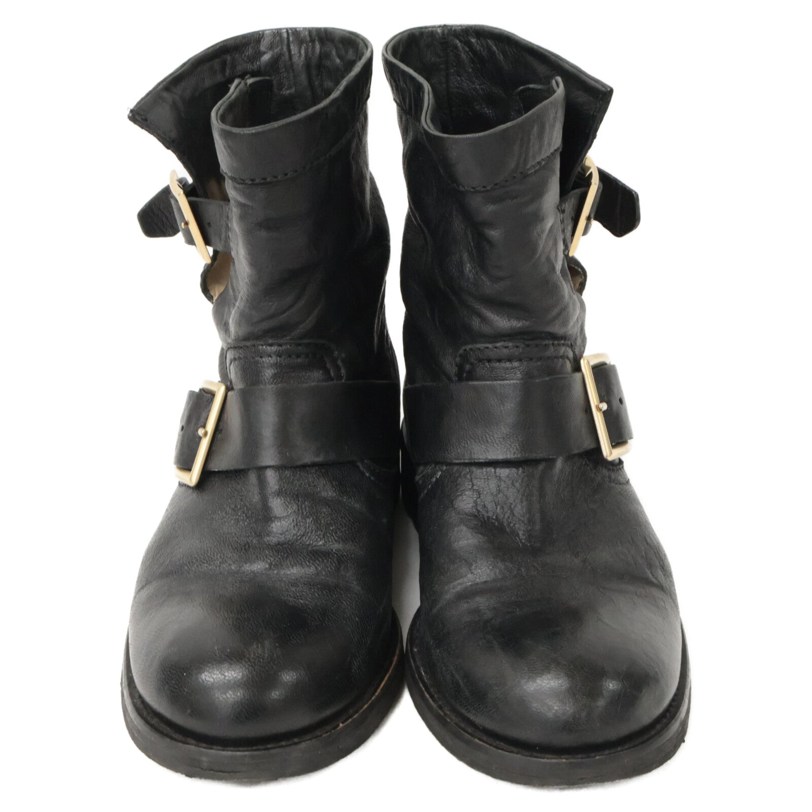JIMMY CHOO Youth Short Engineer Boots Shoes 34 1/2 Ladies
