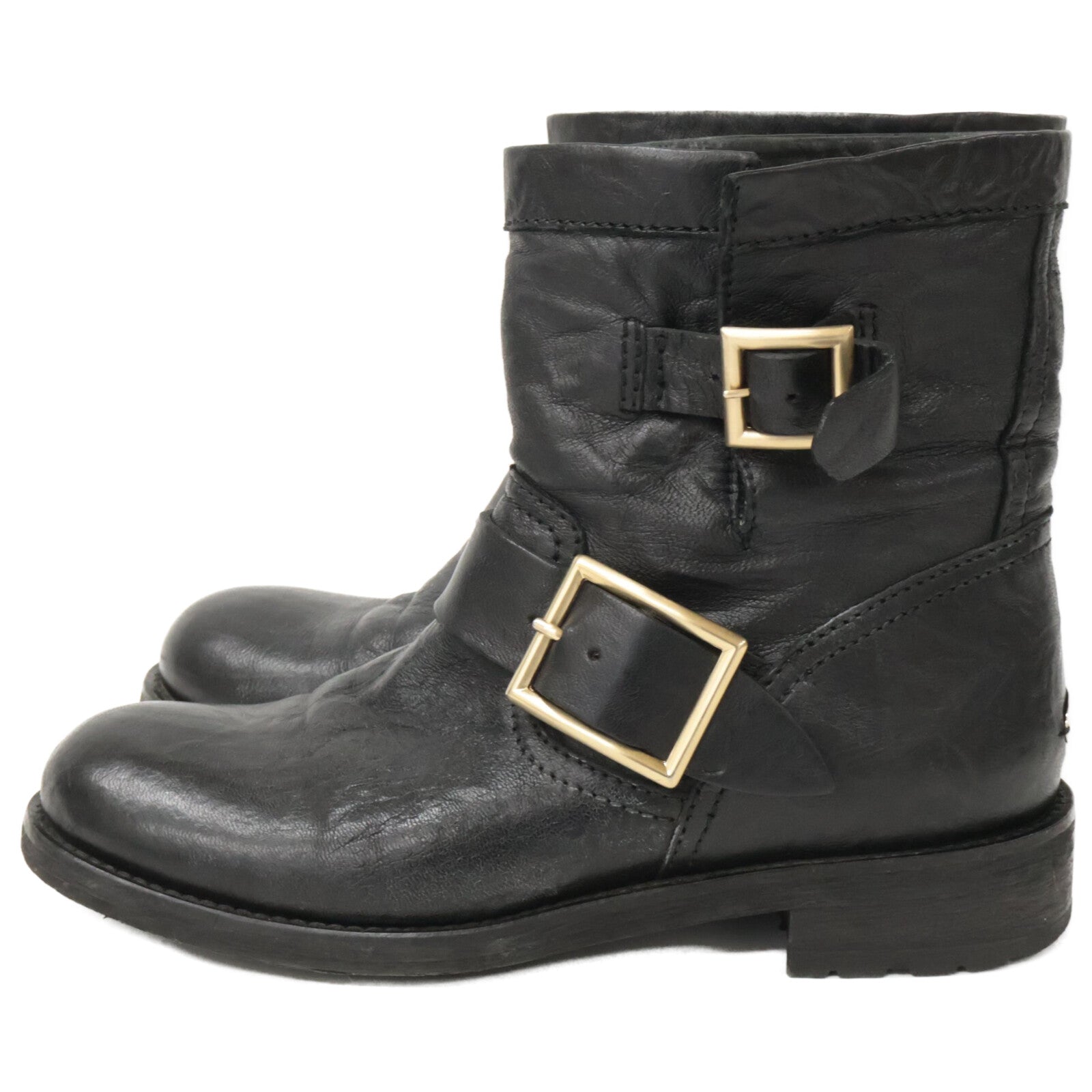JIMMY CHOO Youth Short Engineer Boots Shoes 34 1/2 Ladies