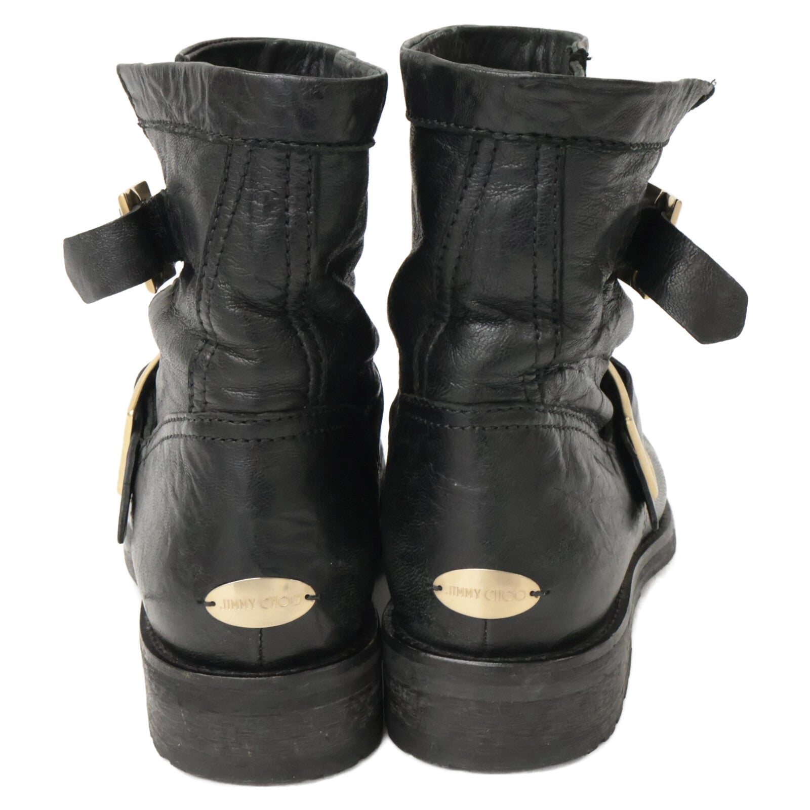 JIMMY CHOO Youth Short Engineer Boots Shoes 34 1/2 Ladies